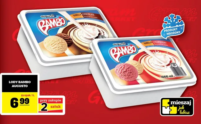 Lody waniliowo-czekoladowe Bambo Augusto promocja w Gram Market