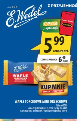Wafle torcikowe mini orzechowe E.Wedel promocja w Arhelan