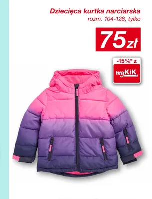 Dziecięca kurtka narciarska rozm. 104-128 promocja w KiK