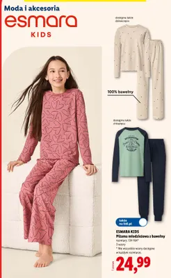 Piżama młodzieżowa z bawełny promocja w Lidl