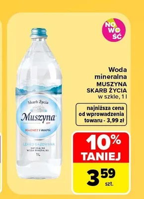 Woda mineralna lekko gazowana Muszyna Skarb Życia promocja w Carrefour