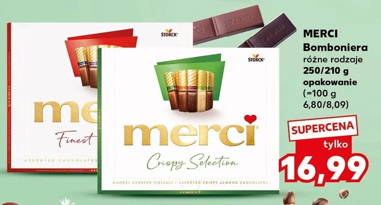 Bomboniera różne rodzaje Merci promocja w Kaufland