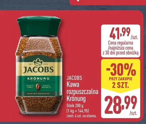 Kawa rozpuszczalna Jacobs Krönung promocja w Aldi