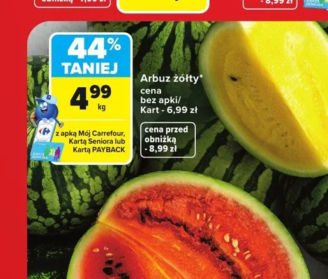 Arbuz żółty promocja w Carrefour