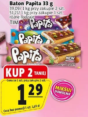 Baton Papita Carnival o smaku truskawkowym TIM promocja w Prim Market