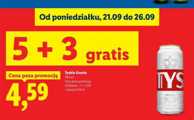 Piwo Tyskie Gronie promocja w Lidl