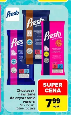 Chusteczki nawilżane do kuchni Presto promocja w Carrefour