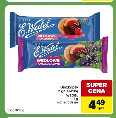 Biszkopty z galaretką porzeczkową E.Wedel Wedlowe promocja w Carrefour Express