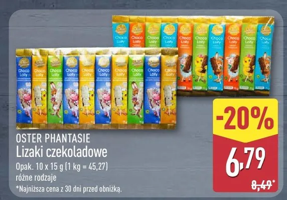Lizaki czekoladowe różne rodzaje promocja w Aldi
