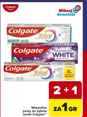Pasta do zębów Total Active Prevention Fresh Mint Colgate promocja w Carrefour