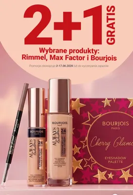 Produkty Rimmel, Max Factor i Bourjois promocja w Rossmann