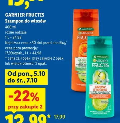 Szampon do włosów Garnier Fructis Grow Strong promocja w Lidl