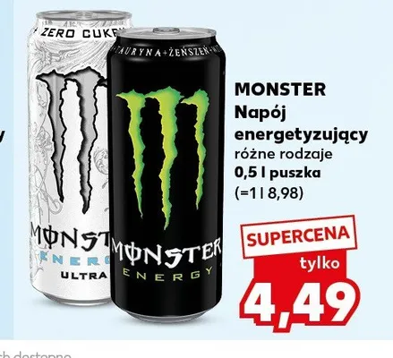 Napój energetyzujący Monster Energy 0,5l promocja w Kaufland