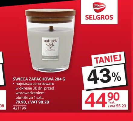 Świeca zapachowa Nature's Wick promocja w Selgros
