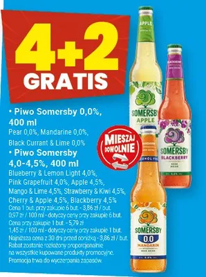 Piwo Somersby 4.0-4.5% promocja w Twój Market