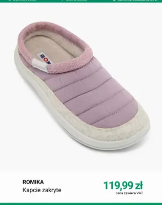 Kapcie zakryte Romika promocja w Deichmann