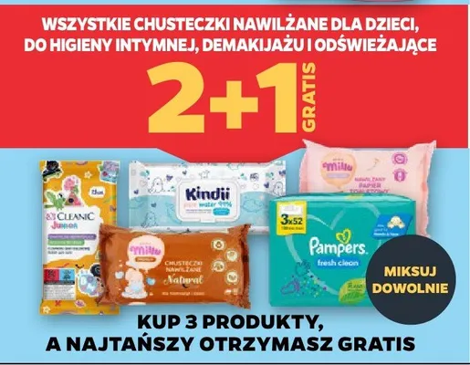 Chusteczki nawilżane dla dzieci, do higieny intymnej, demakijażu i odświeżające promocja w Netto