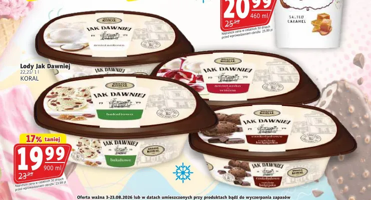 Lody bakaliowe Jak Dawniej Koral promocja w Prim Market