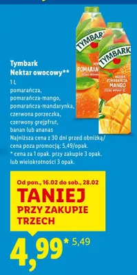 Nektar owocowy ananas promocja w Lidl