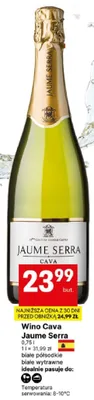 Wino Cava Jaume Serra białe wytrawne promocja w Delikatesy Centrum