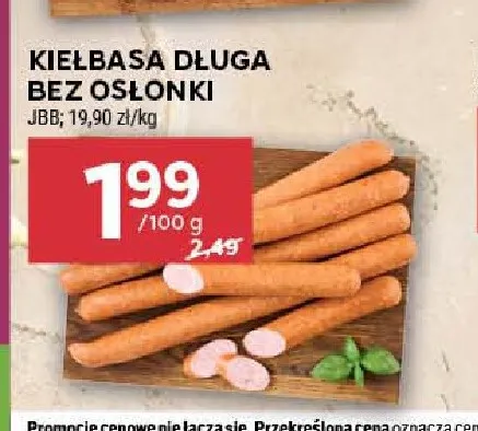 Kiełbasa długa bez osłonki JBB promocja w Stokrotka