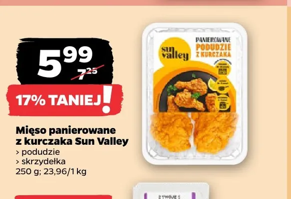 Mięso panierowane z kurczaka skrzydełka Sun Valley promocja w Netto
