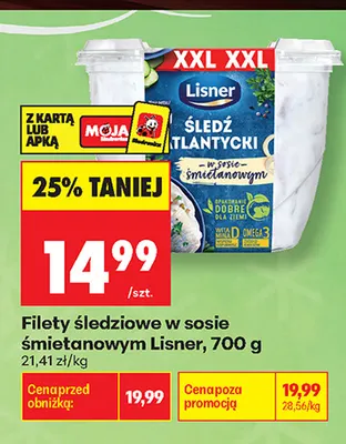 Filety śledziowe w sosie śmietanowym Lisner promocja w Biedronka