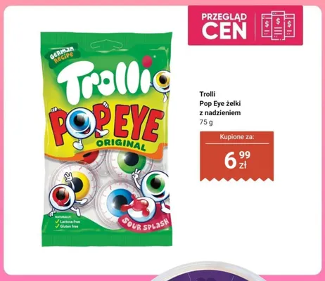 Pop Eye żelki z nadzieniem Trolli promocja w Dino