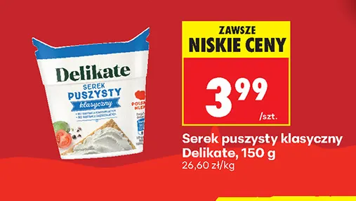 Serek puszysty klasyczny Delikate promocja w Biedronka