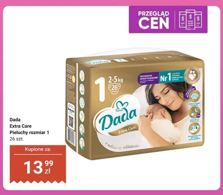 Pieluchy Dada Extra Care rozmiar 1 promocja w Biedronka