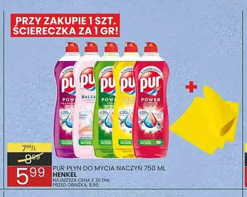 Płyn do mycia naczyń Pur promocja w Wafelek