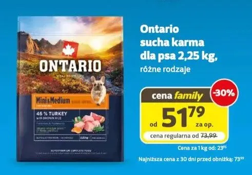 Sucha karma dla psa Ontario promocja w Super Zoo