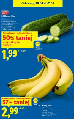Ogórek zielony polski promocja w Lidl