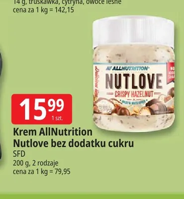 Krem AllNutrition Nutlove bez dodatku cukru promocja w Leclerc