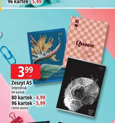 Zeszyt A5 Interdruk 60 kartek promocja w Leclerc