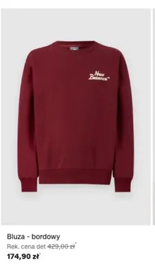 Bluza New Balance bordowa promocja w Lounge by Zalando