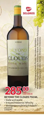 Wino Beyond The Clouds Elena Walch białe wytrawne Włochy promocja w Selgros