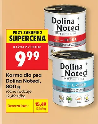 Karma dla psa Dolina Noteci Premium bogata w wołowinę 800 g promocja w Biedronka