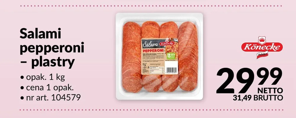 Salami pepperoni - plastry Könecke promocja w Makro