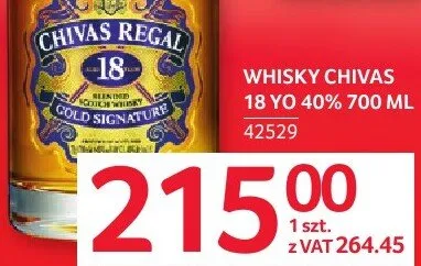 Whisky Chivas 18 YO 40% 700 ml promocja w Selgros