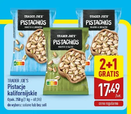 Pistacje kalifornijskie bez soli Trader Joe's promocja w Aldi