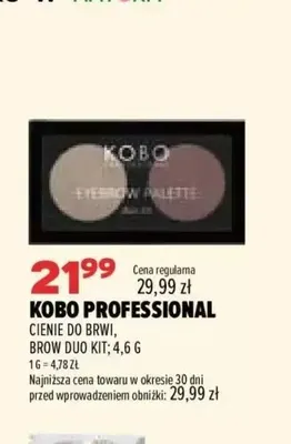 Cienie do brwi Brow Duo Kit Kobo Professional promocja w Drogerie Natura