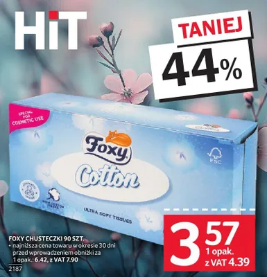 Chusteczki Foxy Cotton 90 szt. promocja w Selgros