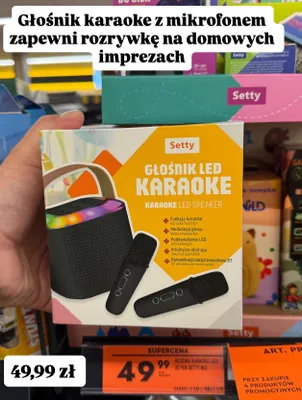 Głośnik LED Karaoke Setty promocja w Biedronka