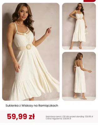 Sukienka z wiskozy na ramiączkach Renee promocja w Renee