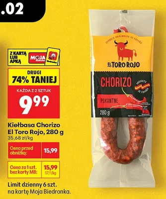 Kiełbasa Chorizo pikantna promocja w Biedronka