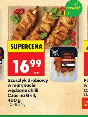 Szaszłyk drobiowy w marynacie wędzone chilli Czas na Grill promocja w Biedronka