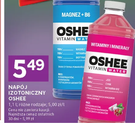 Napój izotoniczny Oshee Vitamin Water Witaminy i Minerały promocja w Stokrotka