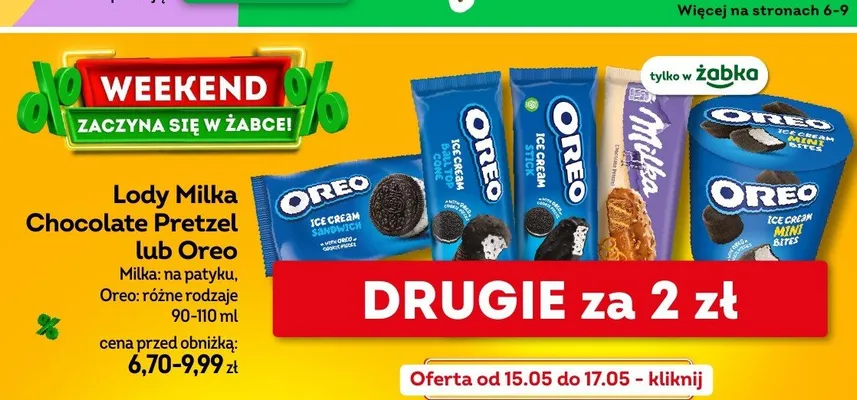 Lody Milka lub Oreo promocja w Żabka