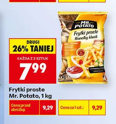 Frytki proste Mr. Potato promocja w Biedronka